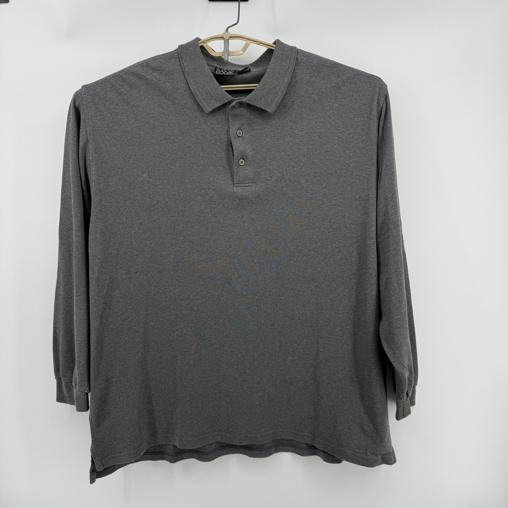 Jos. A. Bank Travelers Collection Polo Shirt Mens XXL Gray Cotton Long Sleeve - Picture 2 of 8